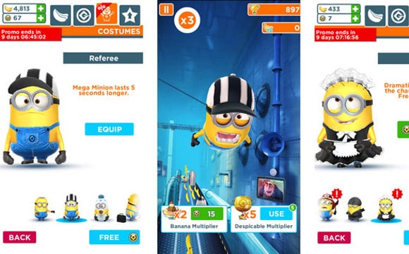 minion rush costumes iphone android